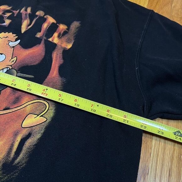 Vintage Bart Devil 90s Black XL Long Sleeve Crewneck Sweater Shirt The Simpsons - Picture 5 of 8